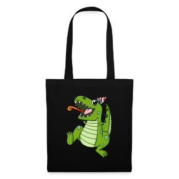 Fête des dinosaures - Sac en tissu - noir - Devant