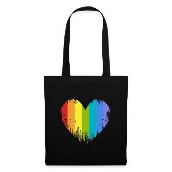 Coeur LGBT - Sac en tissu - noir - Devant