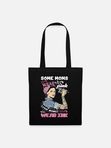 "Some Moms Wear Pink Real Moms Wear Ink Lover - Stoffbeutel - Schwarz