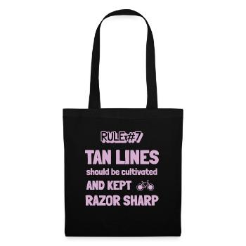 Cycling Rule #7 - Tan Lines kept razor sharp - Tote Bag - black - Front