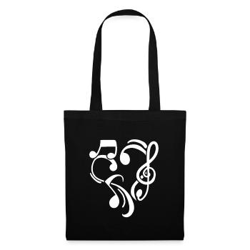 L’amour musique Clé de musique Coeur - Sac en tissu - noir - Devant
