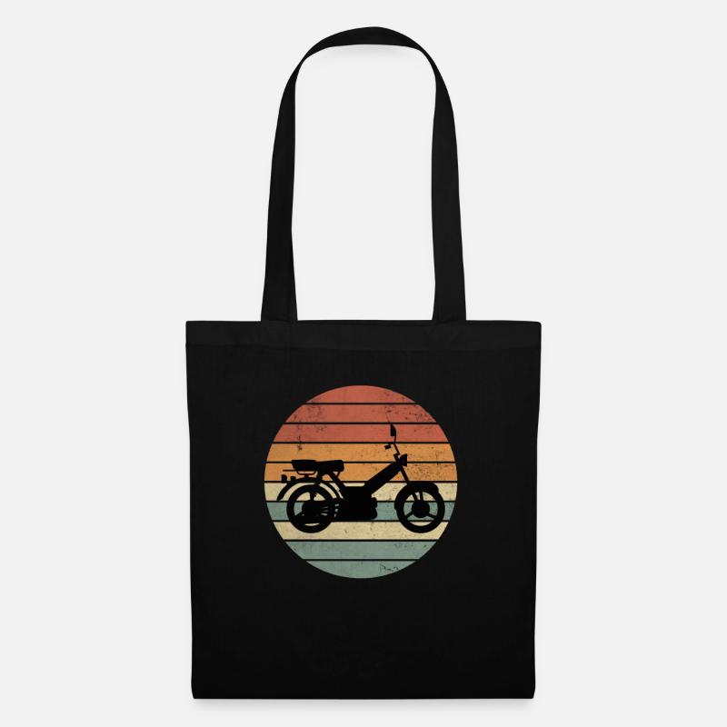 Mobylette Mobylette coucher de soleil cyclomoteur mobylette - Sac en tissu - noir