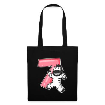 Zebra 7 years old children's birthday - Tote Bag - black - Front