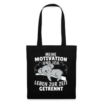 Süßer Koala Meine Motivation und Ich Australien - Stoffbeutel - Schwarz - Vorne