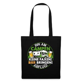 Camping Wohnwagen Camper Wohnmobil Geschenk - Stoffbeutel - Schwarz - Vorne