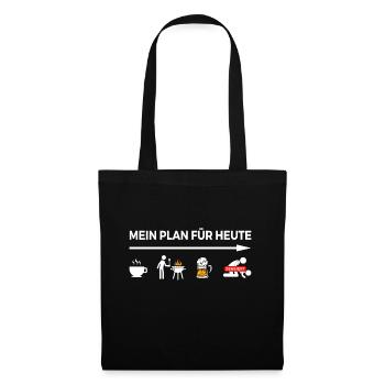 Grillen Grill Geschenk Barbecue BBQ - Stoffbeutel - Schwarz - Vorne
