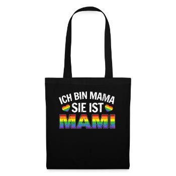 LGBT Pride Flagge Homosexuell Schwul und Lesbisch - Stoffbeutel - Schwarz - Vorne