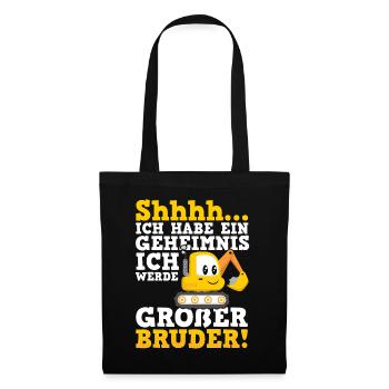 Großer Bruder Bagger - Stoffbeutel - Schwarz - Vorne
