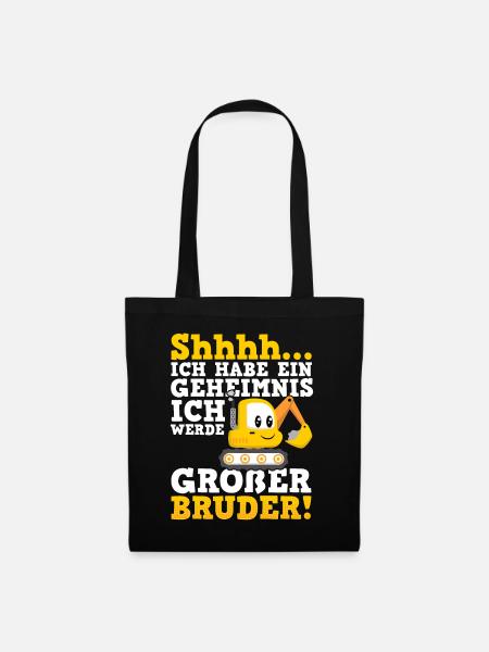 Großer Bruder Bagger - Stoffbeutel - Schwarz