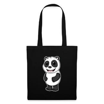Panda Bär Panda Baby - Stoffbeutel - Schwarz - Vorne