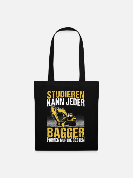 Baggerfahrer Baggerführer Bagger Geschenk - Stoffbeutel - Schwarz