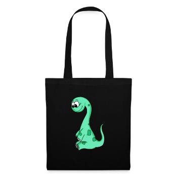 Bébé dinosaure - Sac en tissu - noir - Devant