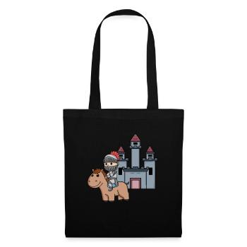 Médiévale Chevalier Château Guerrier - Sac en tissu - noir - Devant