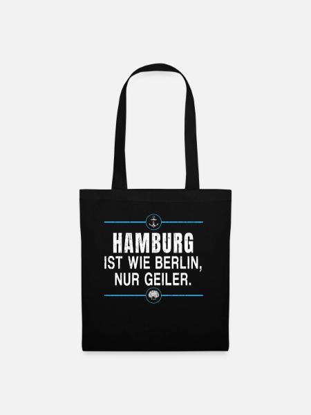 Hamburg Moin Digga Norddeutsch Hamburger Geschenk - Stoffbeutel - Schwarz