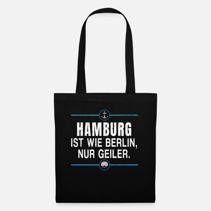 Hamburg Moin Digga Norddeutsch Hamburger Geschenk - Stoffbeutel - Schwarz