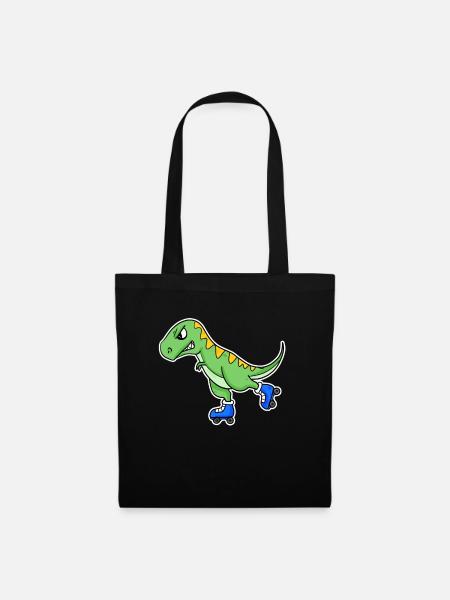 Inline Skating Dinosaur - Tote Bag - black
