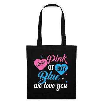 Pink or Blue Boy or Girl We Love You Design - Tote Bag - black - Front