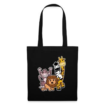 Des animaux mignons - Sac en tissu - noir - Devant