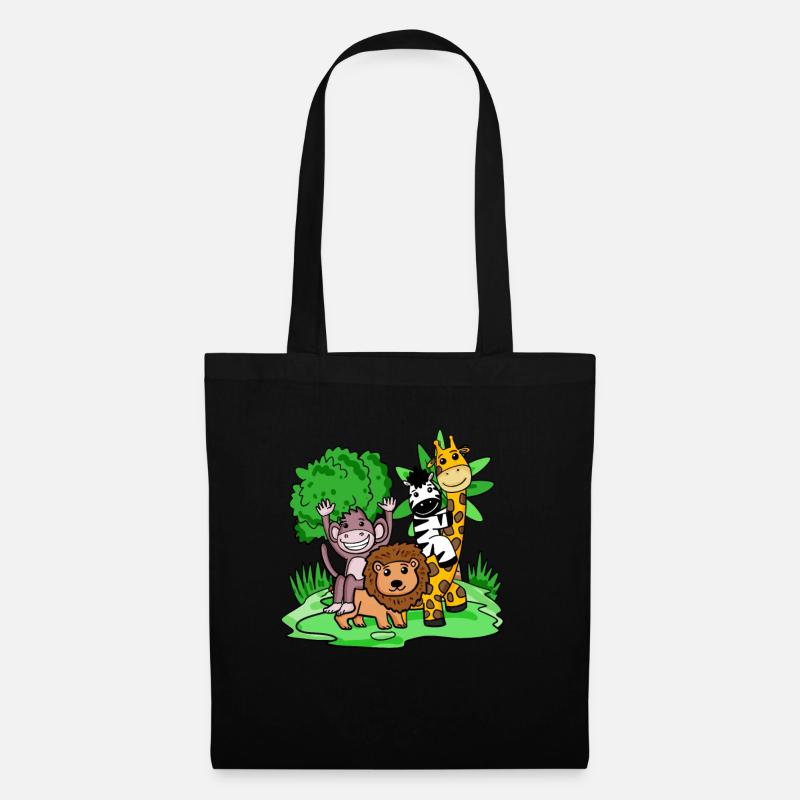 Jungle Animals Cute - Tote Bag - black