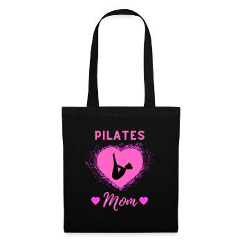 Pilates Mom, Pilates Mama Liebe - Stoffbeutel - Schwarz - Vorne