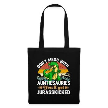 Auntiesaurus You'll Get JurassicSkicked Design - Tote Bag - black - Front