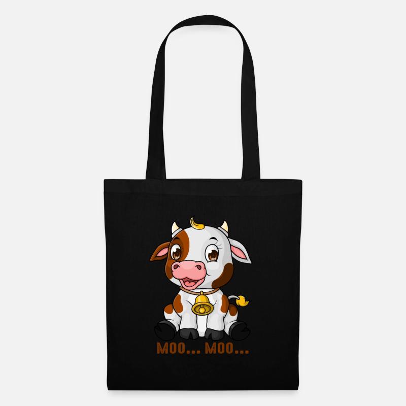 Moo Cow Funny Farmer cow Design for a moo moo - Stoffbeutel - Schwarz