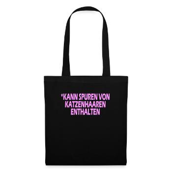 Kann Spure von Katzenhaaren enthalten - Stoffbeutel - Schwarz - Vorne