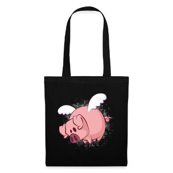 Funny flying pig - Tote Bag - black - Front