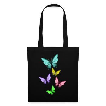 Cute Colorful Butterflies Vintage Butterfly - Sac en tissu - noir - Devant