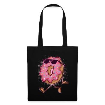 Funny Donut Wearing Sunglass -Donut On Beach For - Sac en tissu - noir - Devant