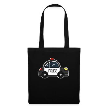Polizeiwagen - Stoffbeutel - Schwarz - Vorne