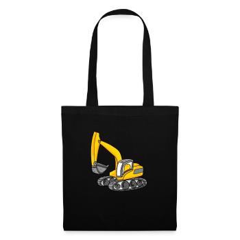 Excavator construction site heavy machinery gift - Tote Bag - black - Front