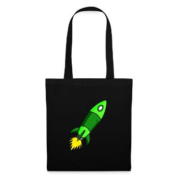 Fusée verte - Sac en tissu - noir - Devant