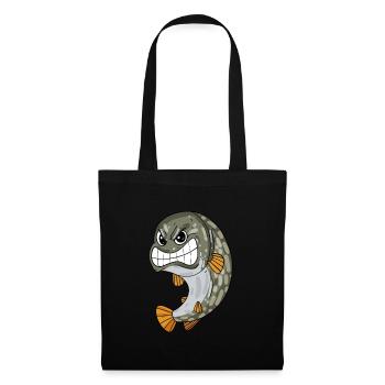 Brochet - Sac en tissu - noir - Devant