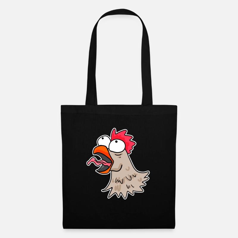 Huhn Kopf Hähnchen - Stoffbeutel - Schwarz