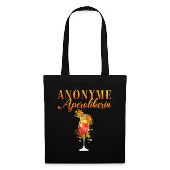 JGA Anonyme Aperolikerin Team Cocktail Aperolglas - Stoffbeutel - Schwarz - Vorne