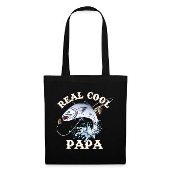 Fishing Design with "real cool dad" for father's - Tote Bag - black - Front