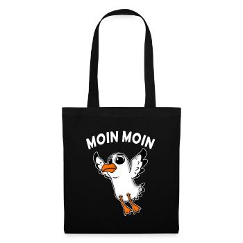 Moin Moin Baby Möwe - Stoffbeutel - Schwarz - Vorne