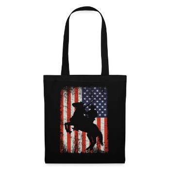 western shirt with american flag - Stoffbeutel - Schwarz - Vorne