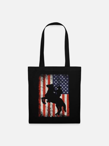 western shirt with american flag - Stoffbeutel - Schwarz