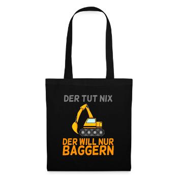 Bagger Baggern - Stoffbeutel - Schwarz - Vorne