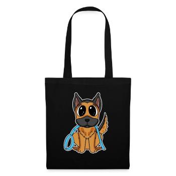Deutscher Schäferhund - Stoffbeutel - Schwarz - Vorne