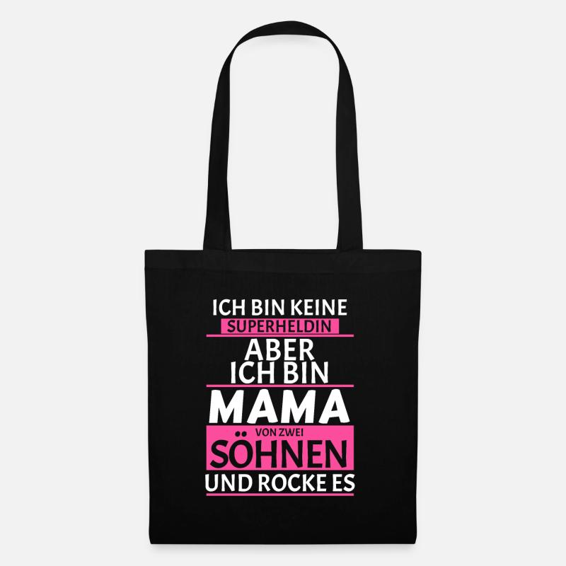 Mama von zwei Söhnen - Stoffbeutel - Schwarz