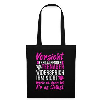 Freilaufender Teenager Pubertät Halbstark Kinder - Stoffbeutel - Schwarz - Vorne