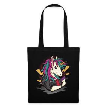 heavy metal unicorn rock - Sac en tissu - noir - Devant
