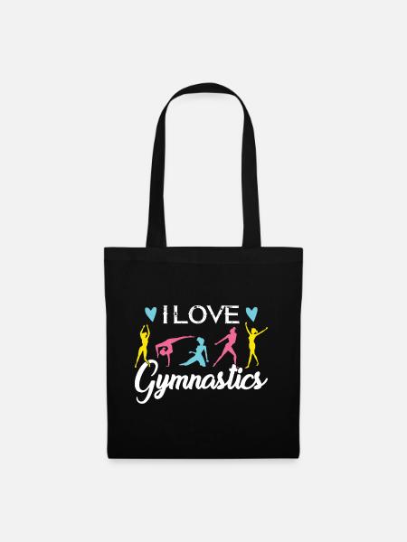I love gymnastics shirts for women - Tote Bag - black