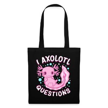 i axolotl questions shirt - axolotl kawaii - Tote Bag - black - Front