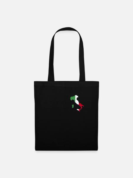 Italien Flagge Land Italia Italiener Stiefel Fahne - Stoffbeutel - Schwarz