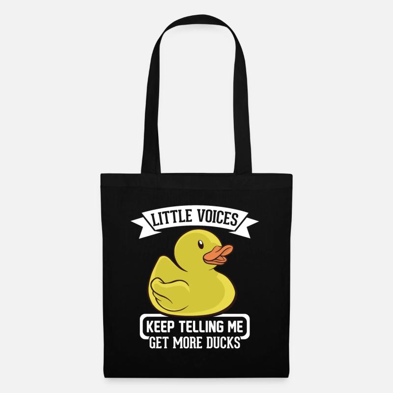 Rubber duck design - little voices keep telling me - Stoffbeutel - Schwarz