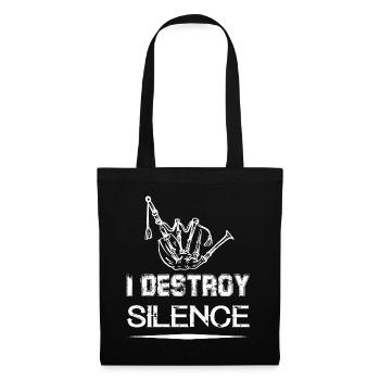i destroy silence bagpipe - Sac en tissu - noir - Devant